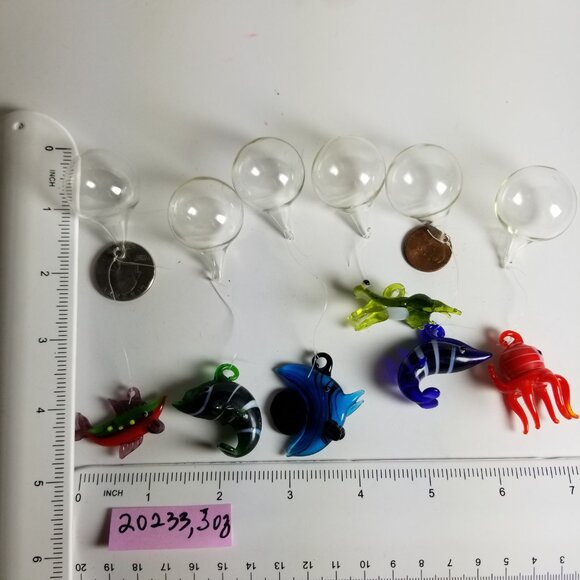 6 PCS Aquarium Floating Ornamental Fish Octopus Frog Decoration Handblown IT Set - Picture 3 of 10